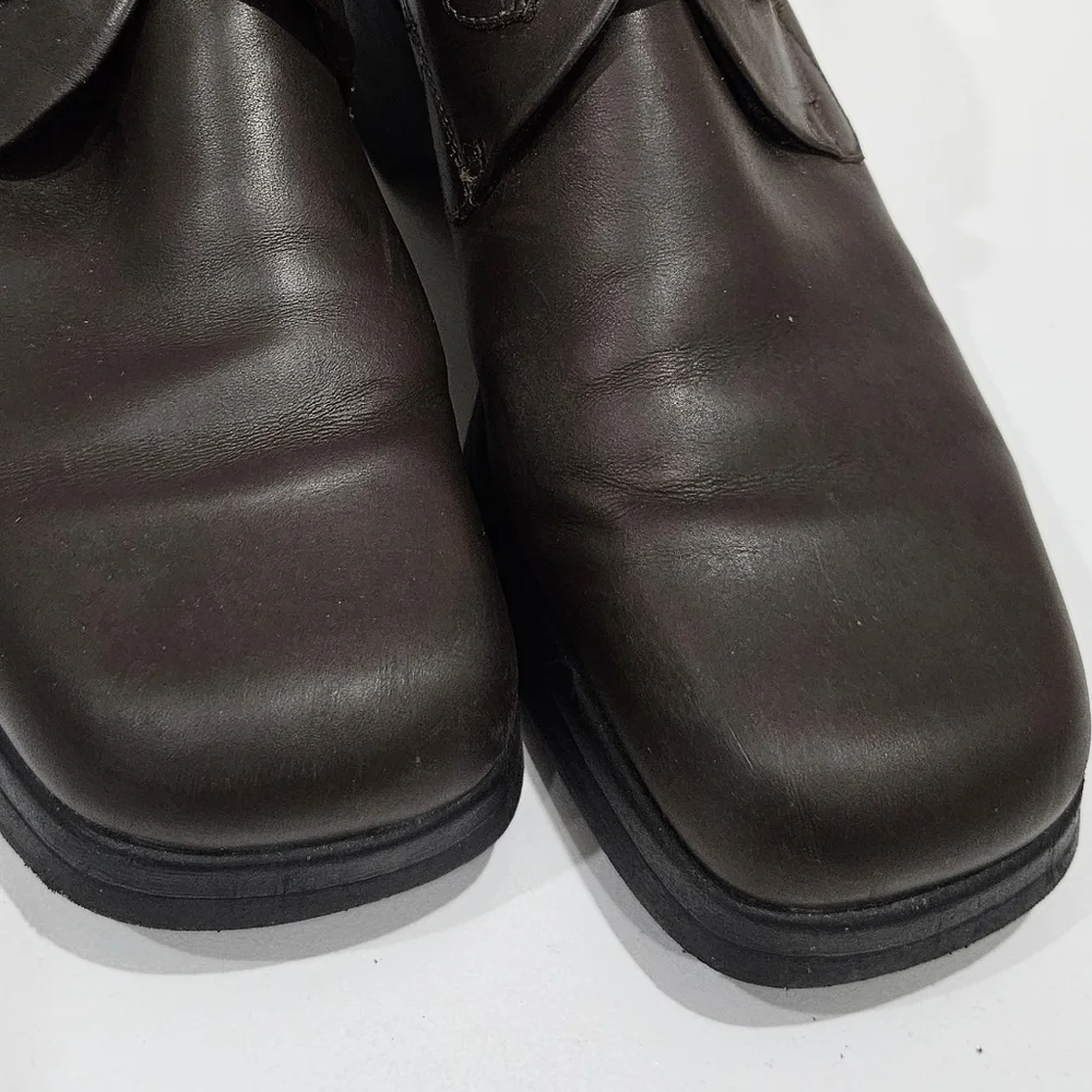 Aquatalia Mens Weatherproof Ankle Boots 10.5 Chukka Heel Brown Strap Italy